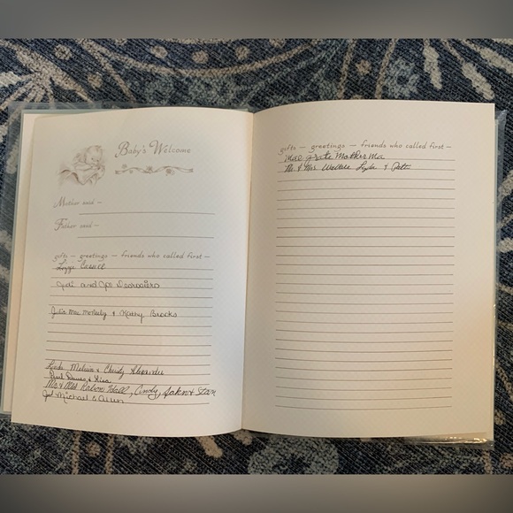 Vintage Baby Milestones book, scrapbook, light blue - Picture 10 of 14